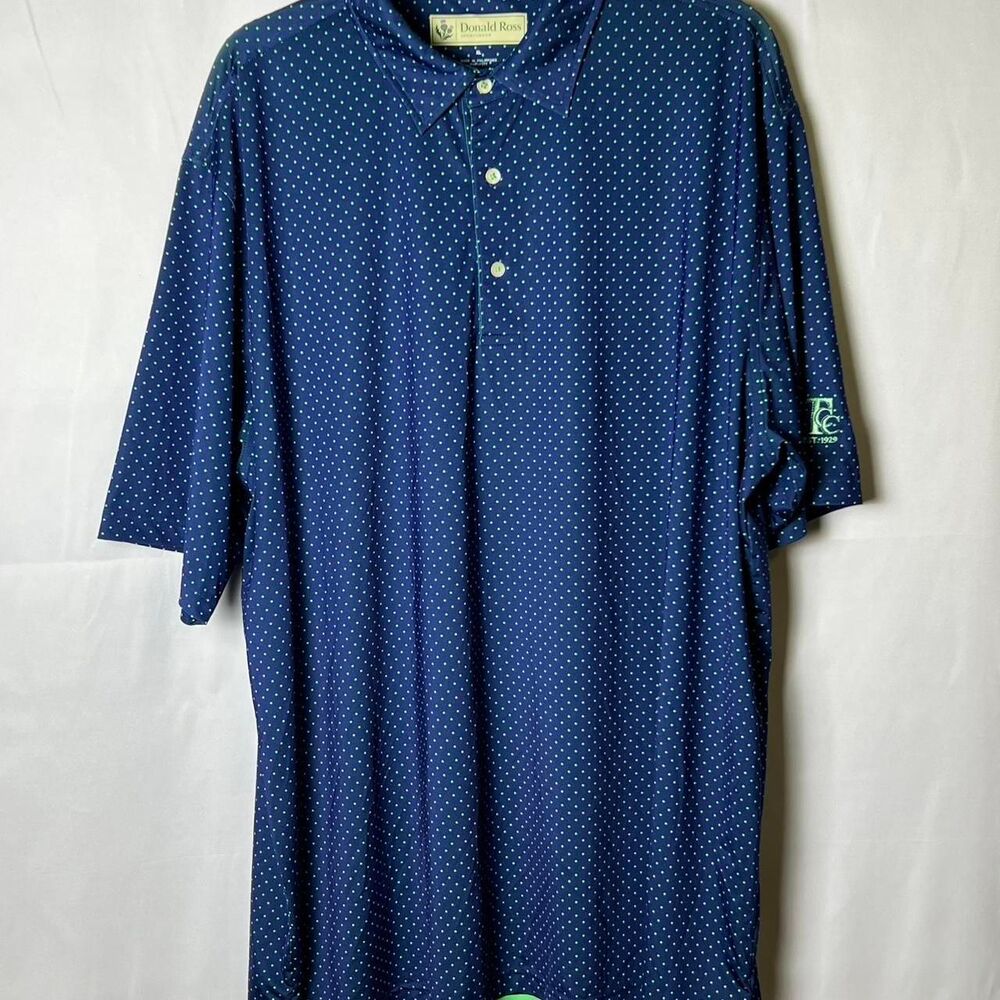 Donald Ross Sportswear Mens Navy Lime Star Polo Shirt XL